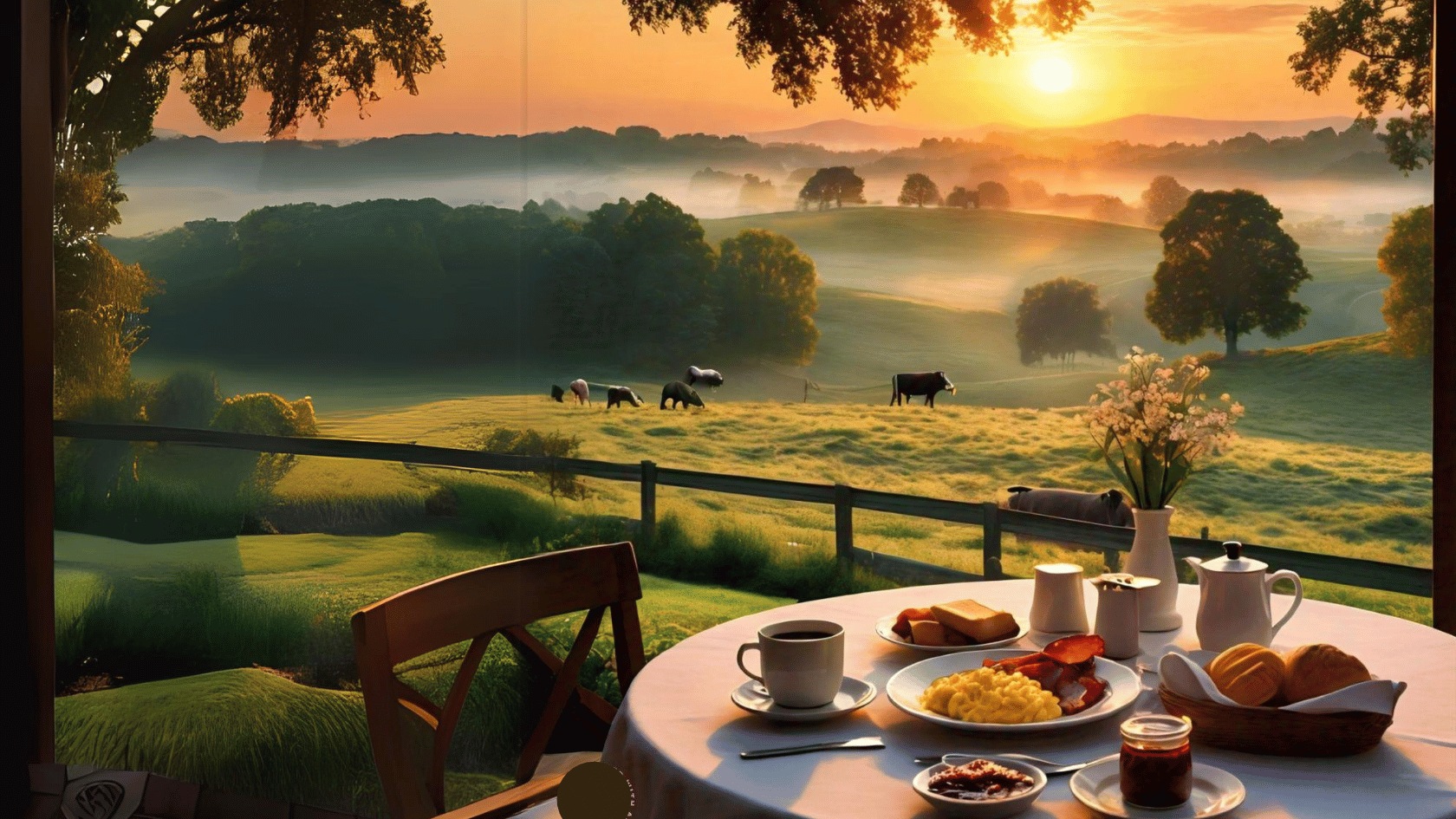 Breakfast on farm